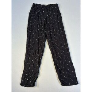 Luci Pants Womens M Black White Floral Dandelion Print Tencel Boho Joggers